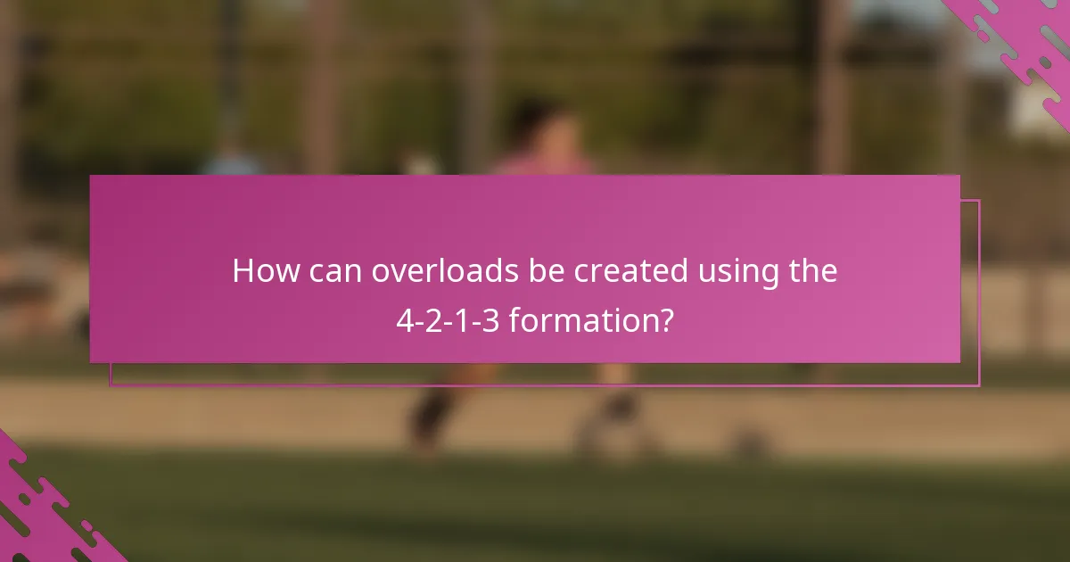 How can overloads be created using the 4-2-1-3 formation?