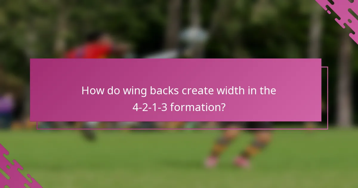 How do wing backs create width in the 4-2-1-3 formation?