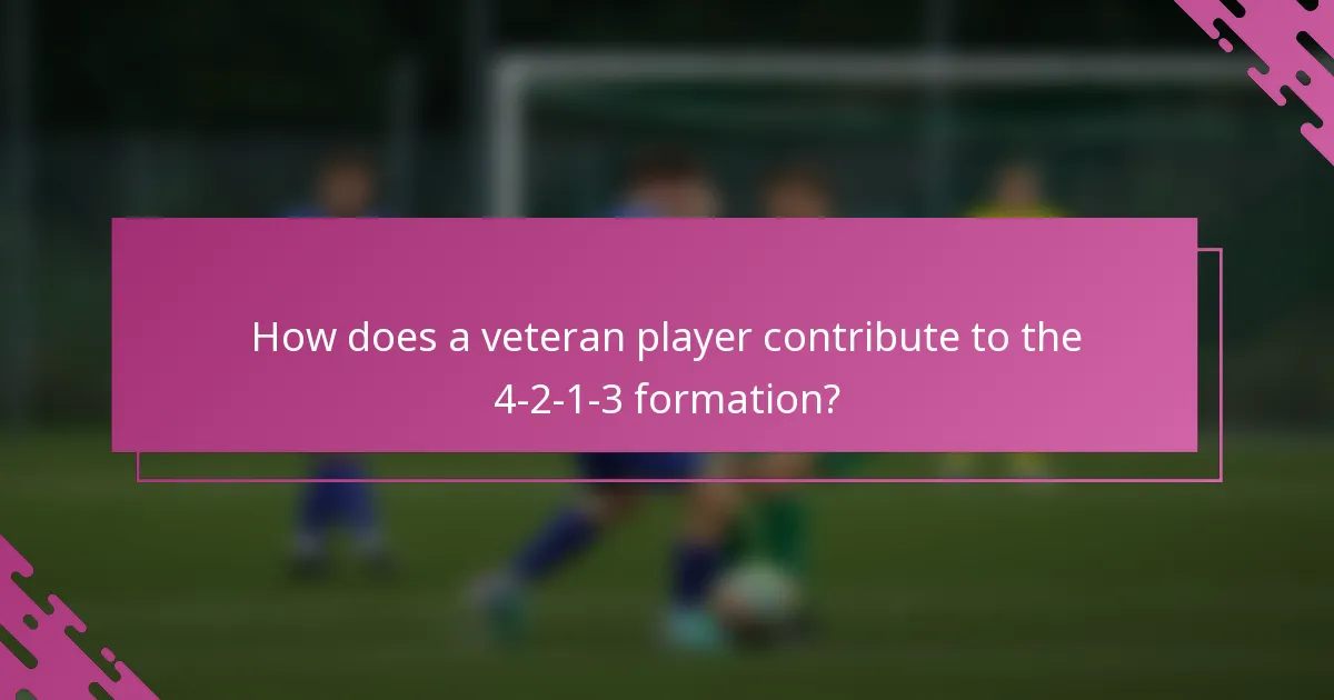 How does a veteran player contribute to the 4-2-1-3 formation?