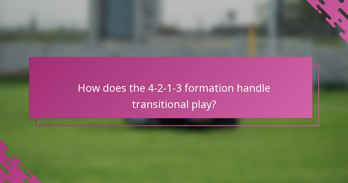 How does the 4-2-1-3 formation handle transitional play?