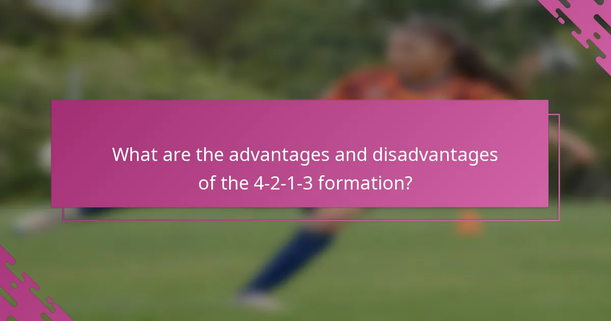 What are the advantages and disadvantages of the 4-2-1-3 formation?