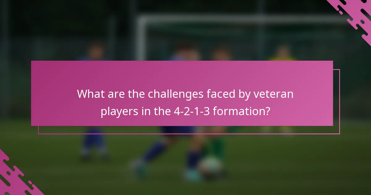What are the challenges faced by veteran players in the 4-2-1-3 formation?