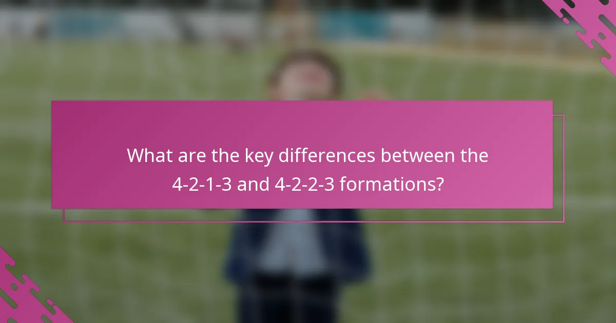 What are the key differences between the 4-2-1-3 and 4-2-2-3 formations?