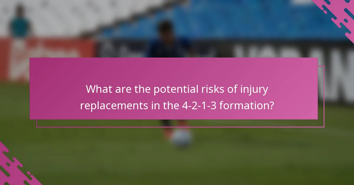 What are the potential risks of injury replacements in the 4-2-1-3 formation?