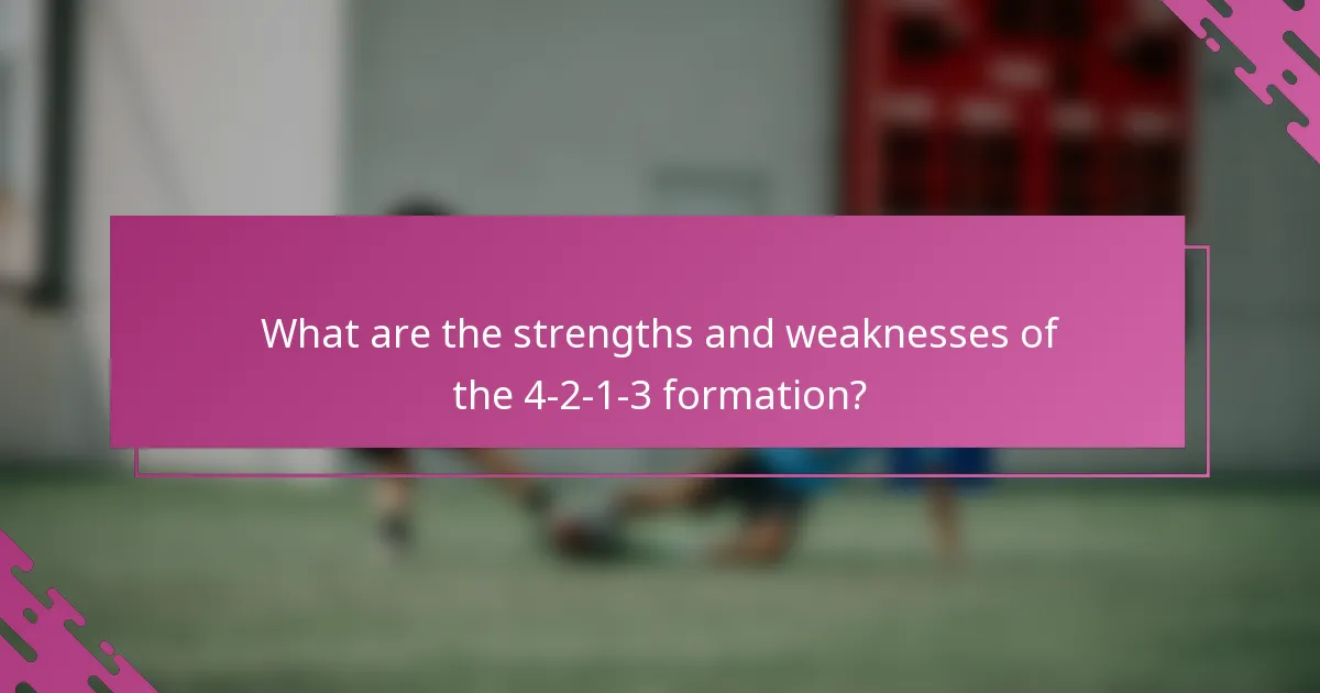 What are the strengths and weaknesses of the 4-2-1-3 formation?