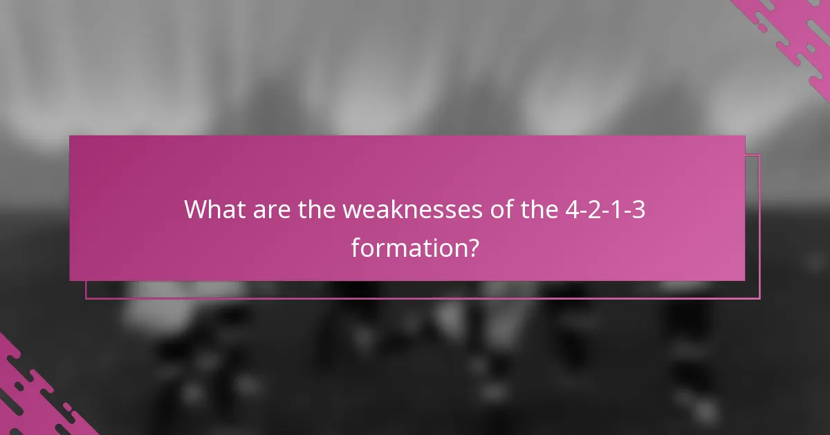 What are the weaknesses of the 4-2-1-3 formation?