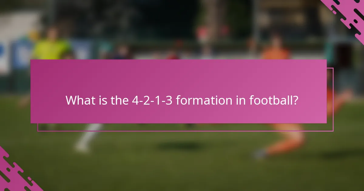 What is the 4-2-1-3 formation in football?