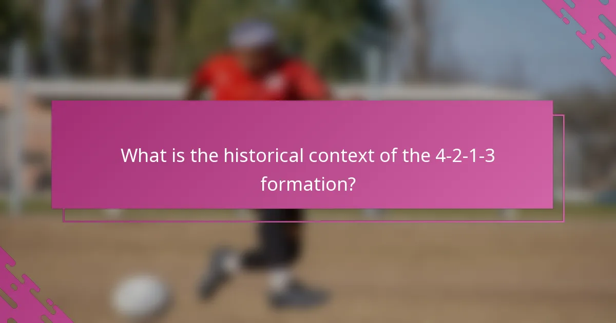 What is the historical context of the 4-2-1-3 formation?