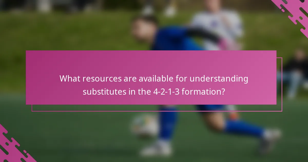 What resources are available for understanding substitutes in the 4-2-1-3 formation?
