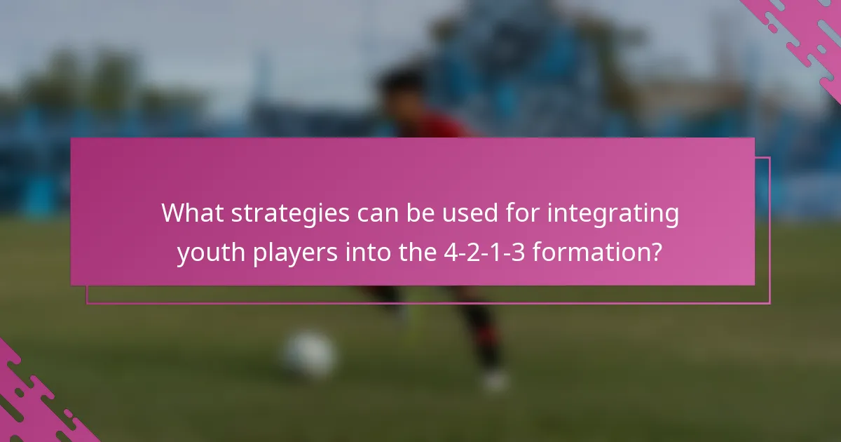 What strategies can be used for integrating youth players into the 4-2-1-3 formation?