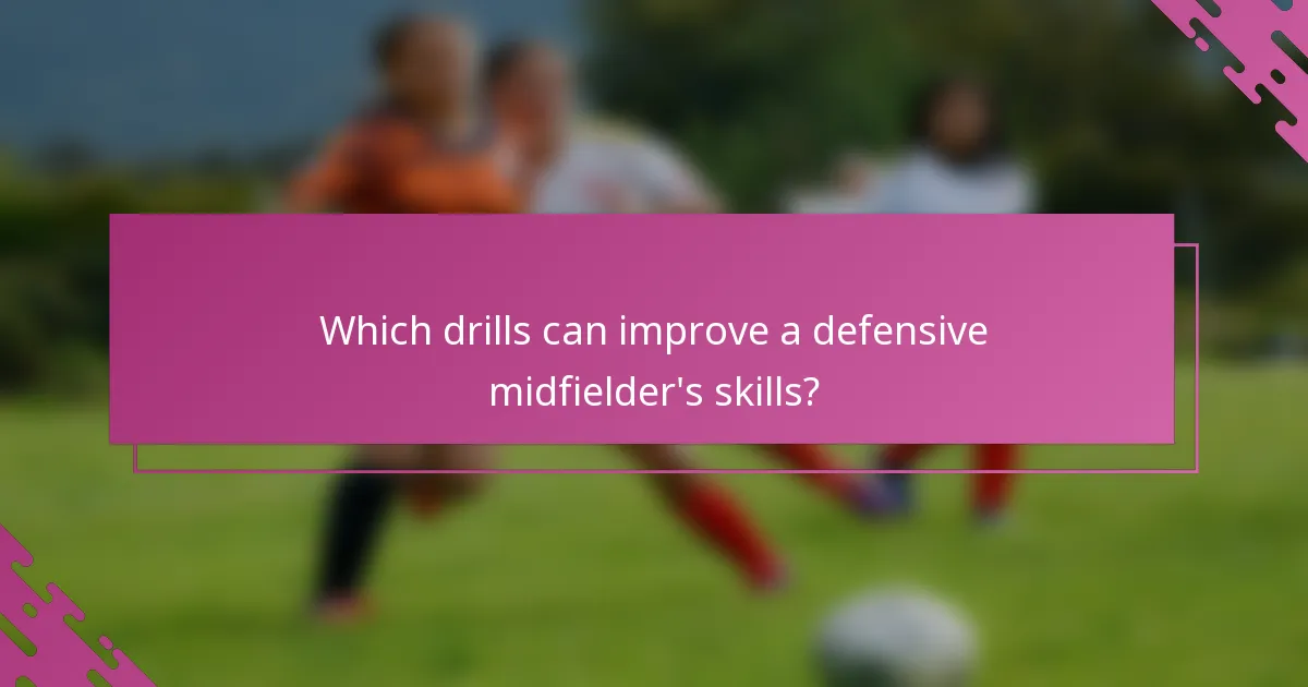 Which drills can improve a defensive midfielder's skills?